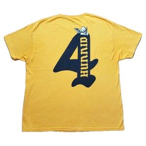 4 Hunnid Angela Size 2XL Mens Mustard Yellow 2 Sided YG T-Shirt Hip Hop Rap Cali